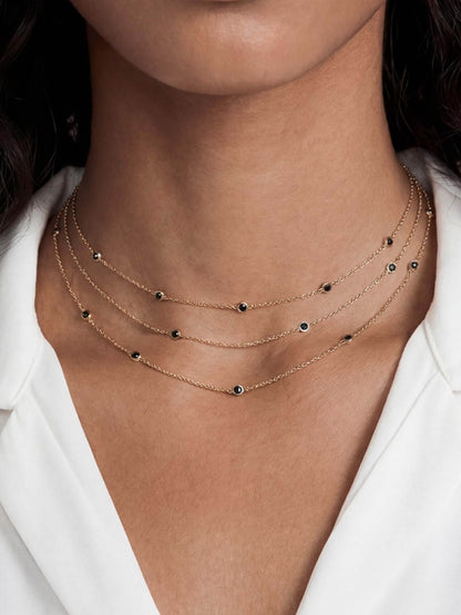 Crystal Dot Layered Necklace