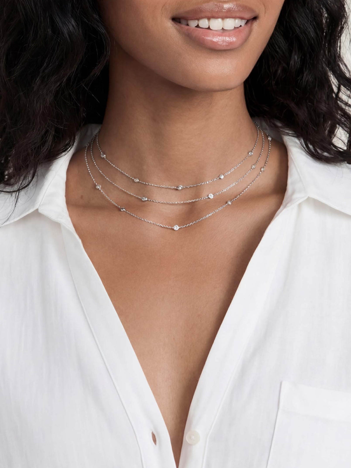 Crystal Dot Layered Necklace