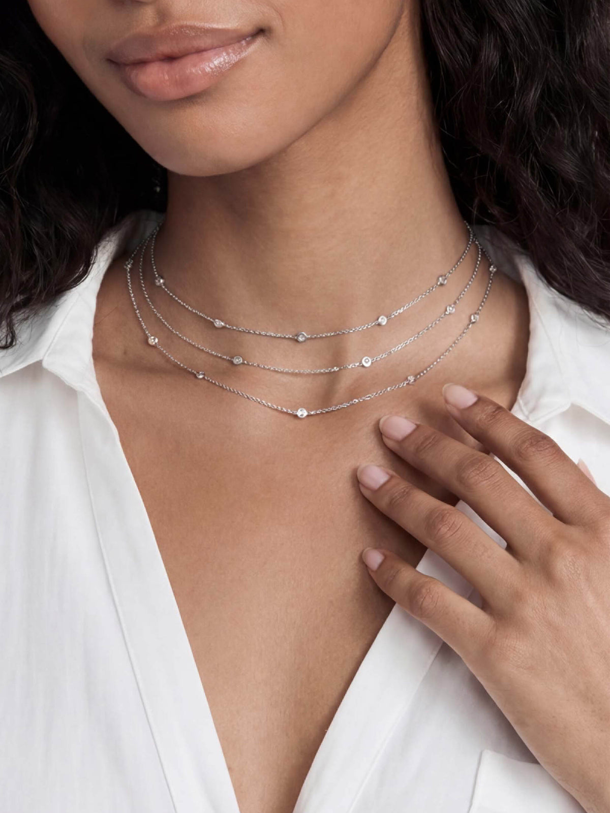 Crystal Dot Layered Necklace