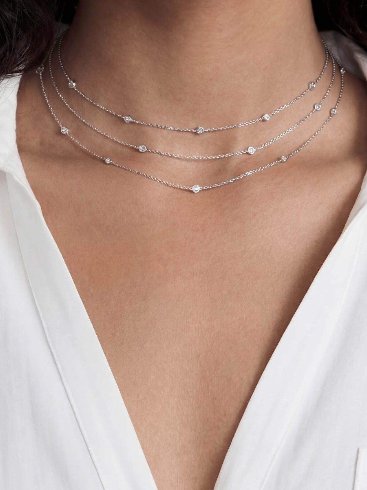 Crystal Dot Layered Necklace