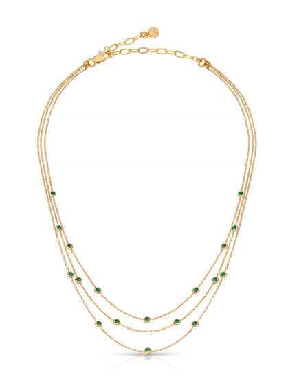 Crystal Dot Layered Necklace