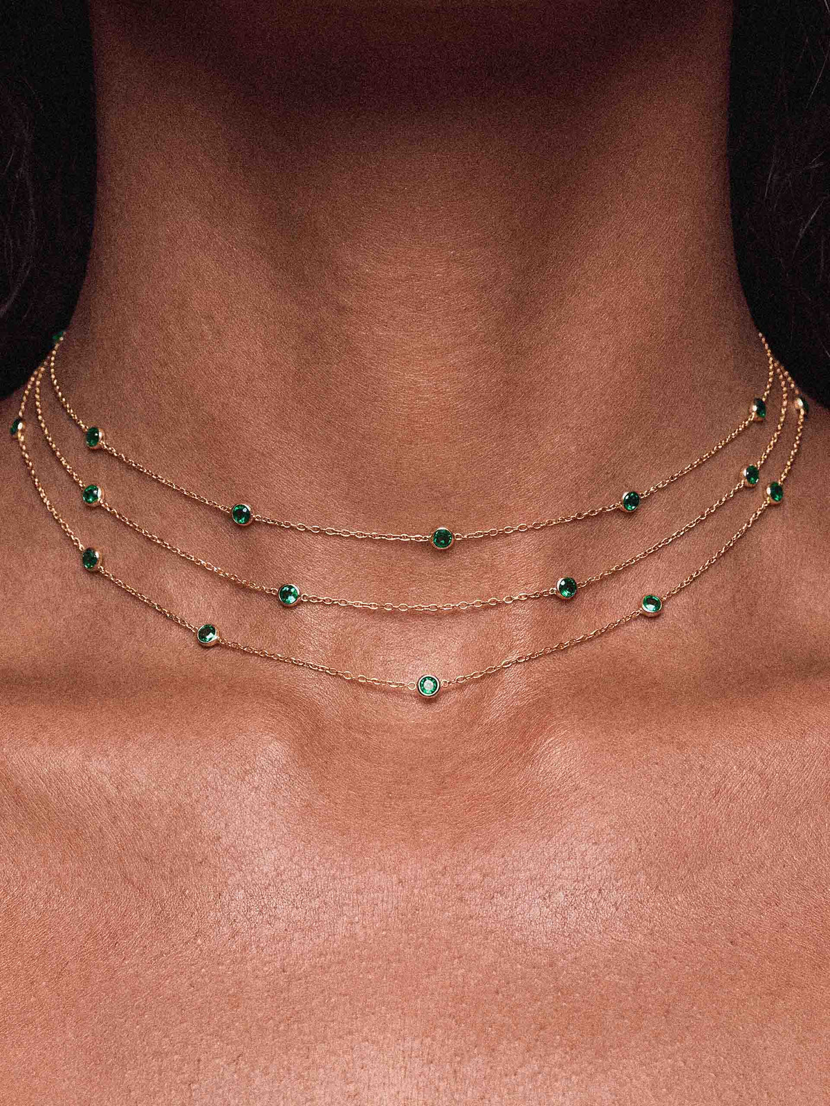 Crystal Dot Layered Necklace