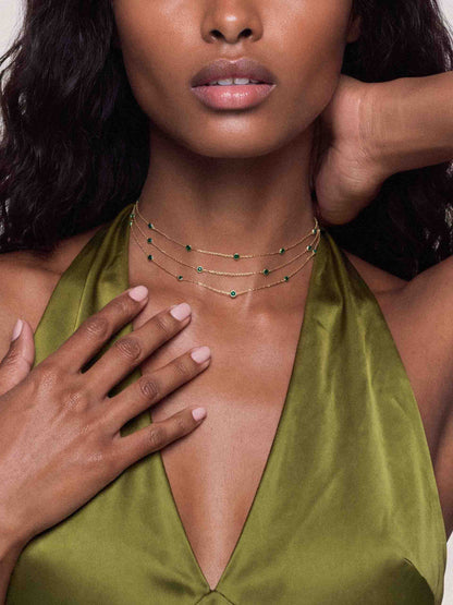 Crystal Dot Layered Necklace