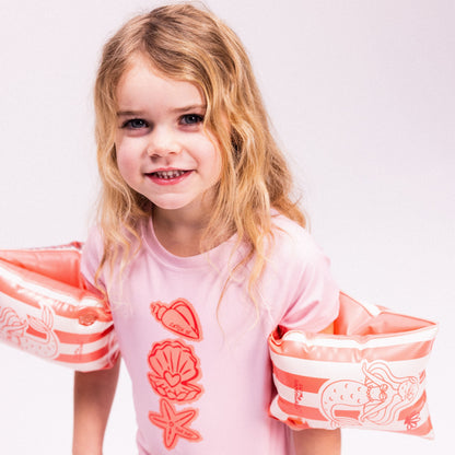 Swim Shirt Short Sleeves - Pink - Coastal Charm