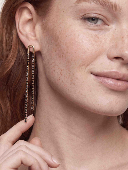 Double Chain Drop Earrings
