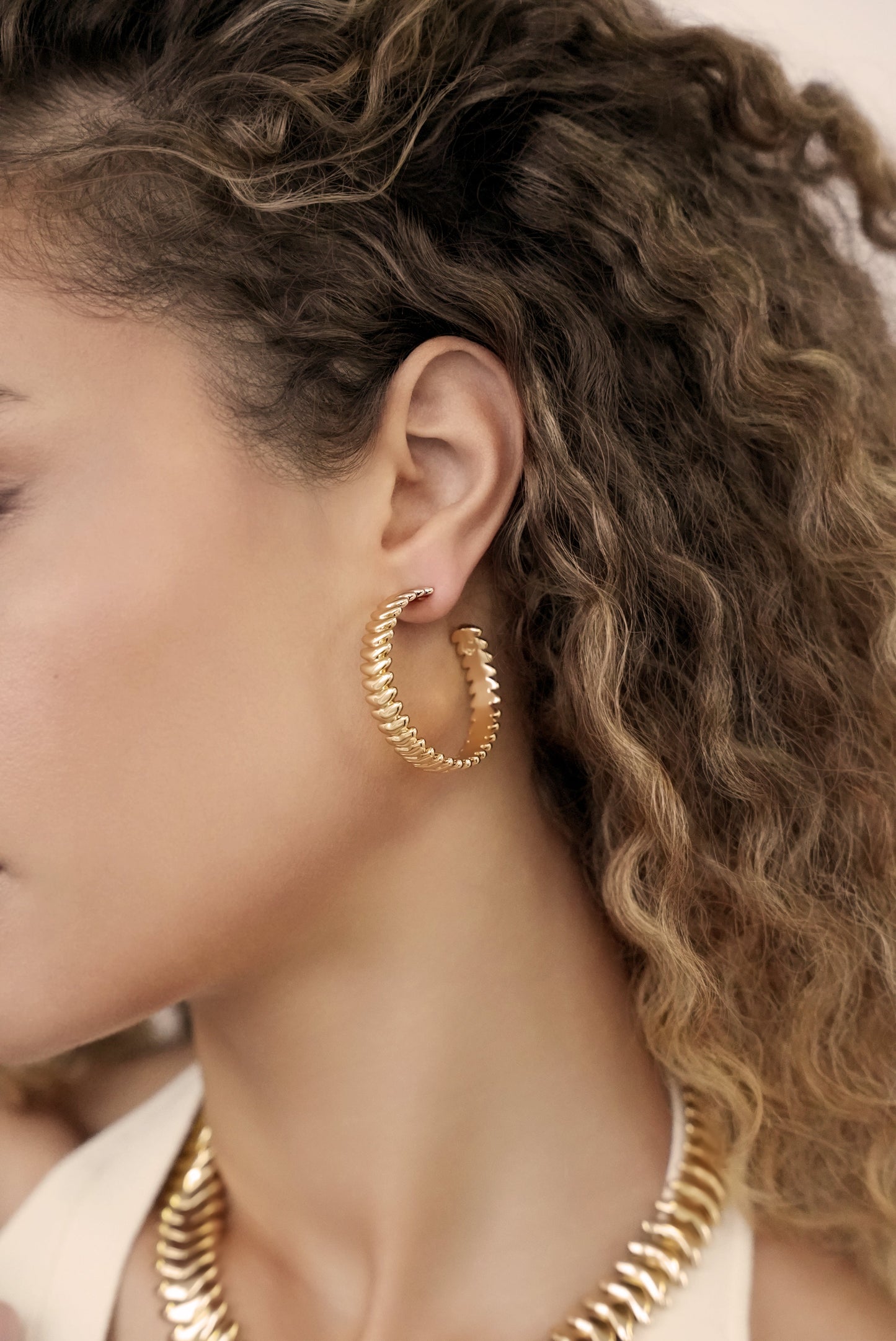 Large Metal Moderna Hoops