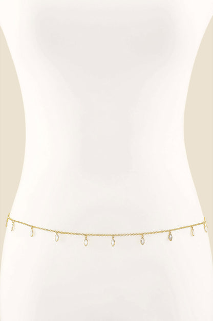 Crystal Droplet Thin Cha Body Chain