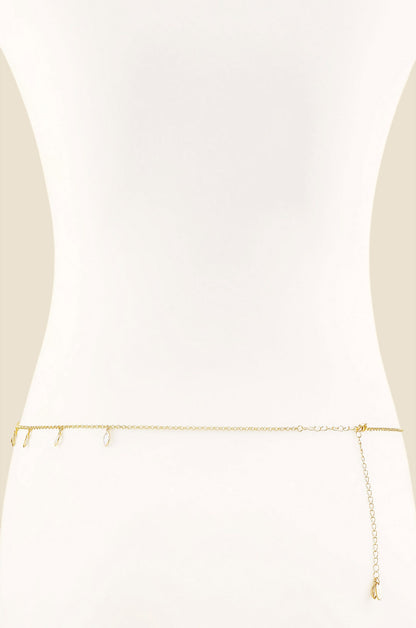 Crystal Droplet Thin Cha Body Chain