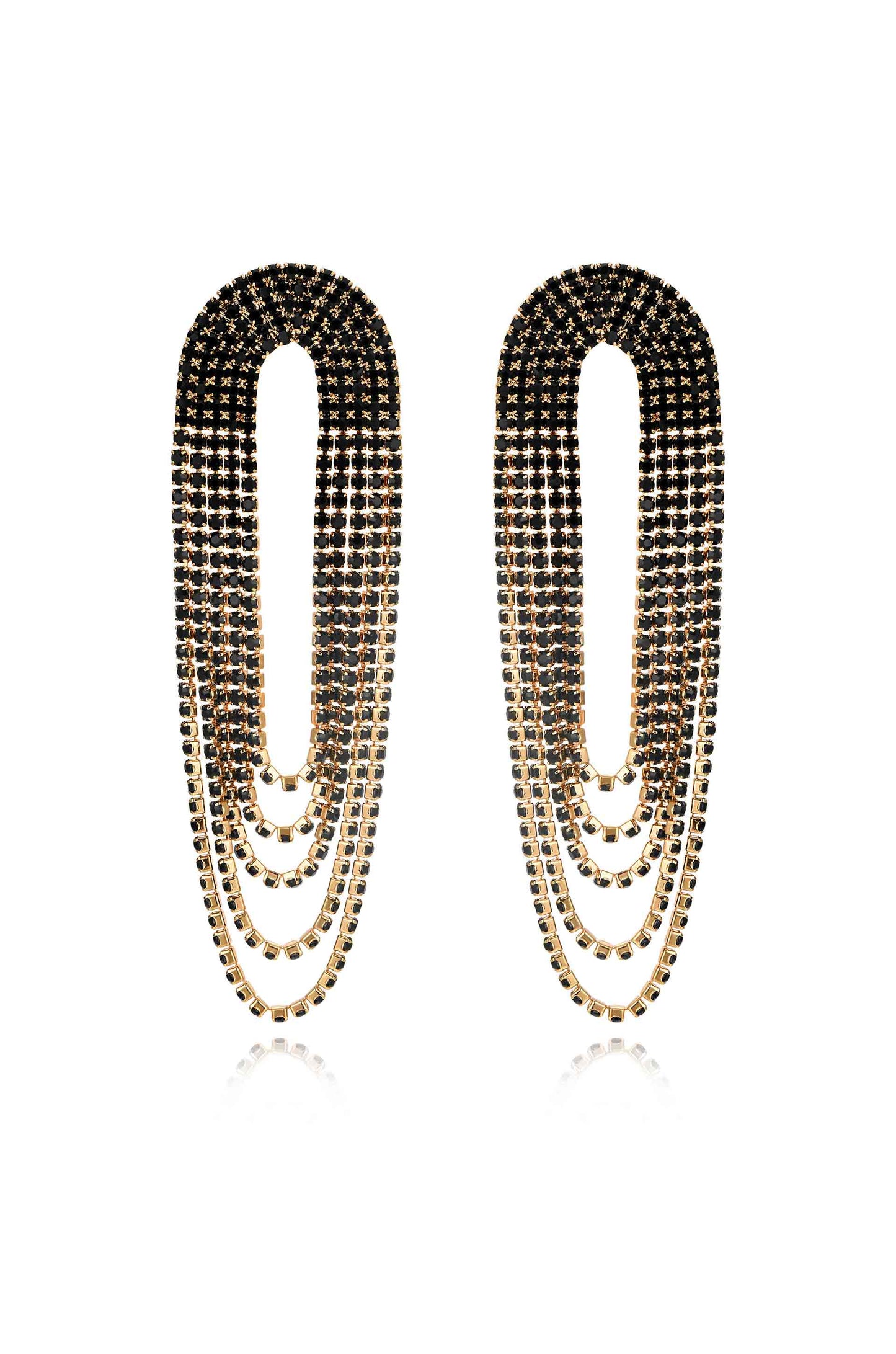 Crystal Drape Fringe Earrings