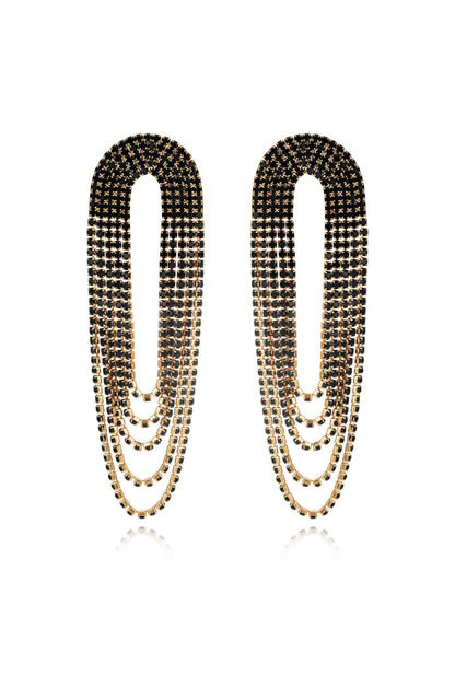 Crystal Drape Fringe Earrings