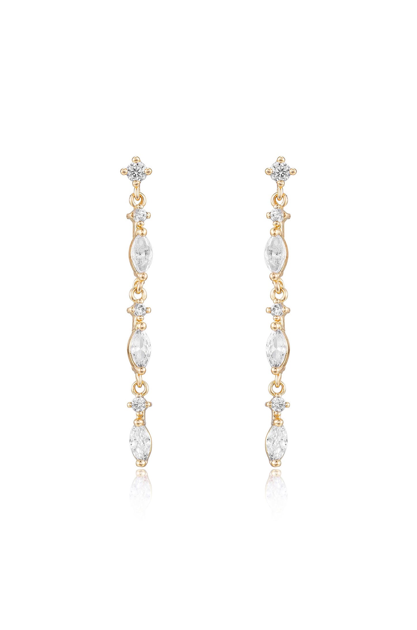 Dainty Linear Crystal Drop Earrings