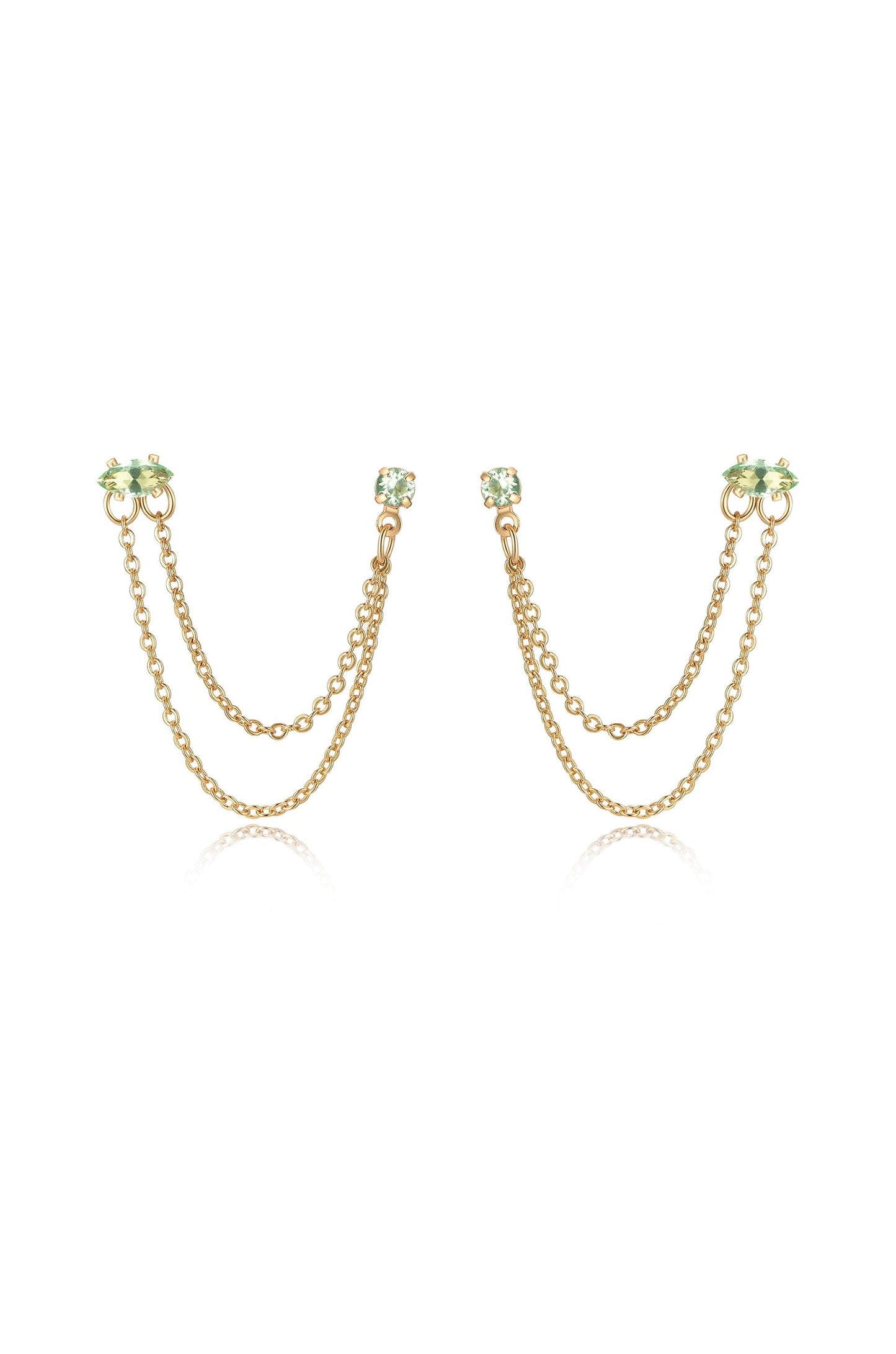 Double Piercing Chain Dangle Earrings