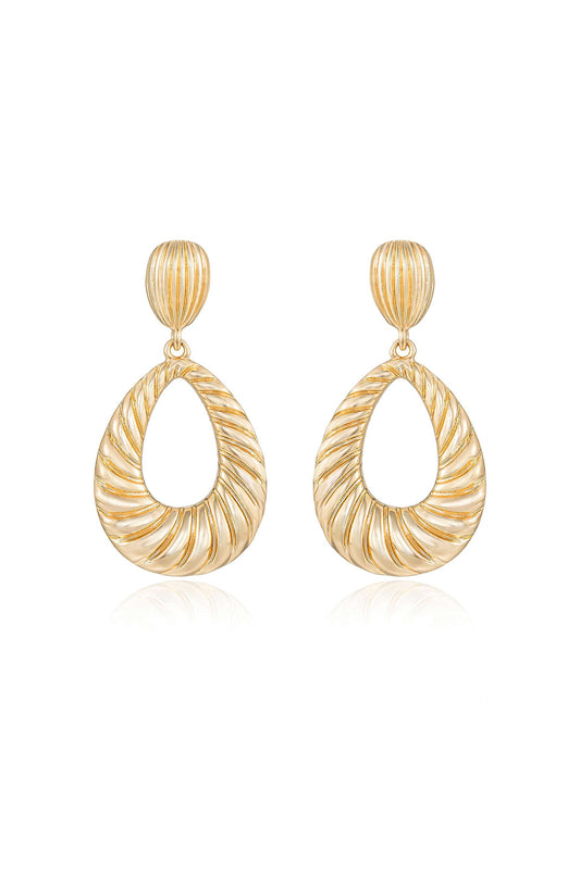 Teardrop Wave Detailed Earrings
