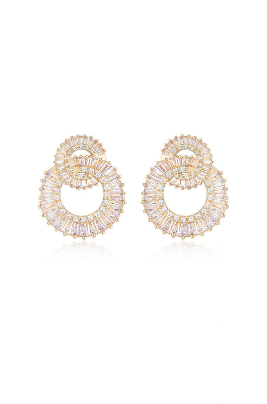 Rotating Circles Crystal Earrings