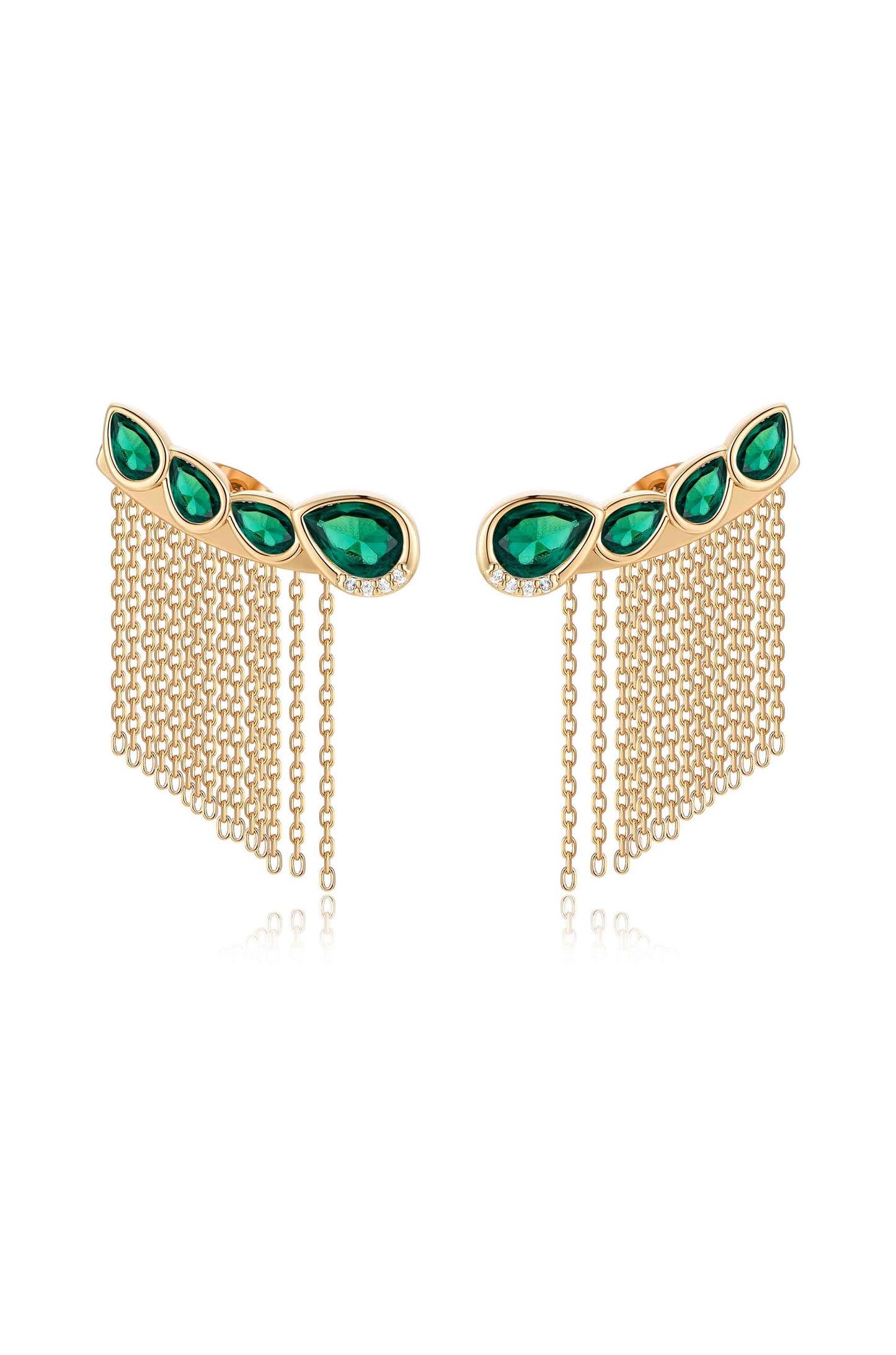 Teardrop Crystal Three-In-One Ear Crawlers