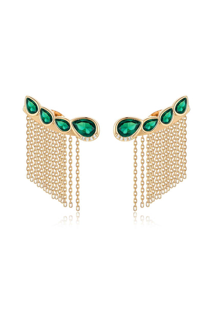Teardrop Crystal Three-In-One Ear Crawlers