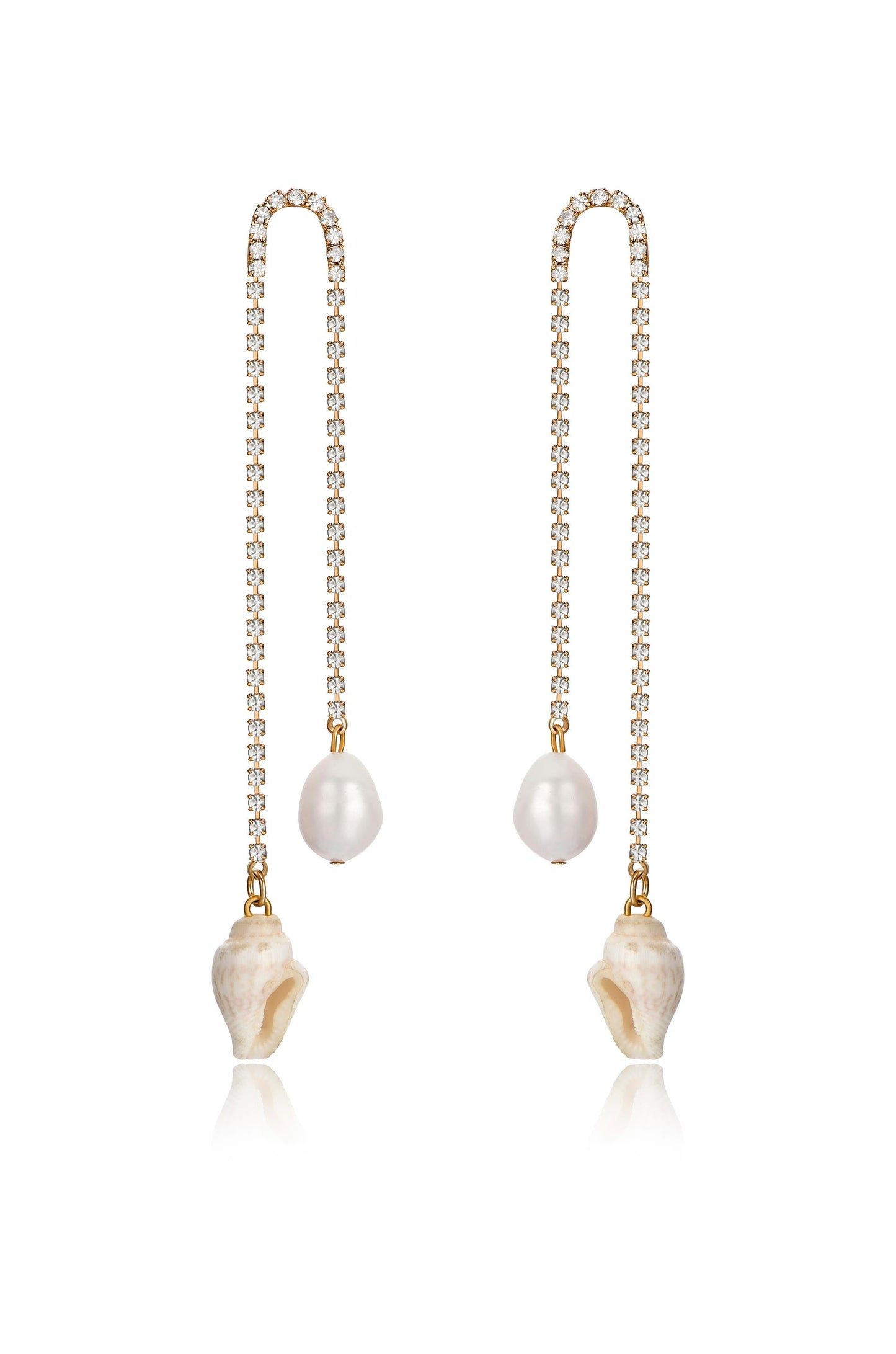 Balanced Shell and Pearl Earrings