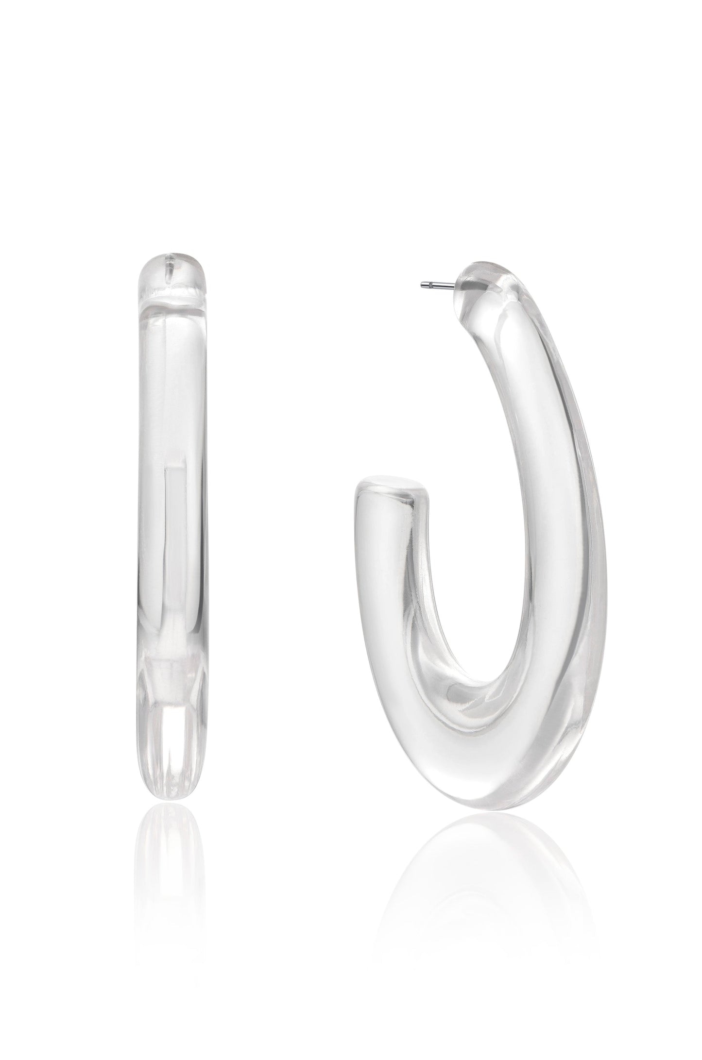 Clear Path Resin Hoop Earrings