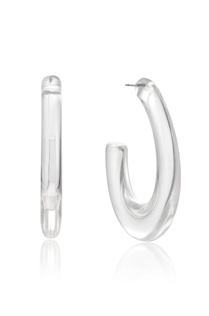 Clear Path Resin Hoop Earrings