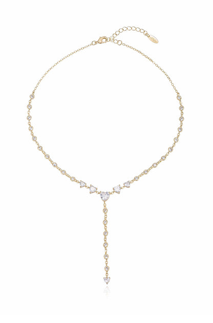 Queen of Hearts Crystal Lariat Necklace