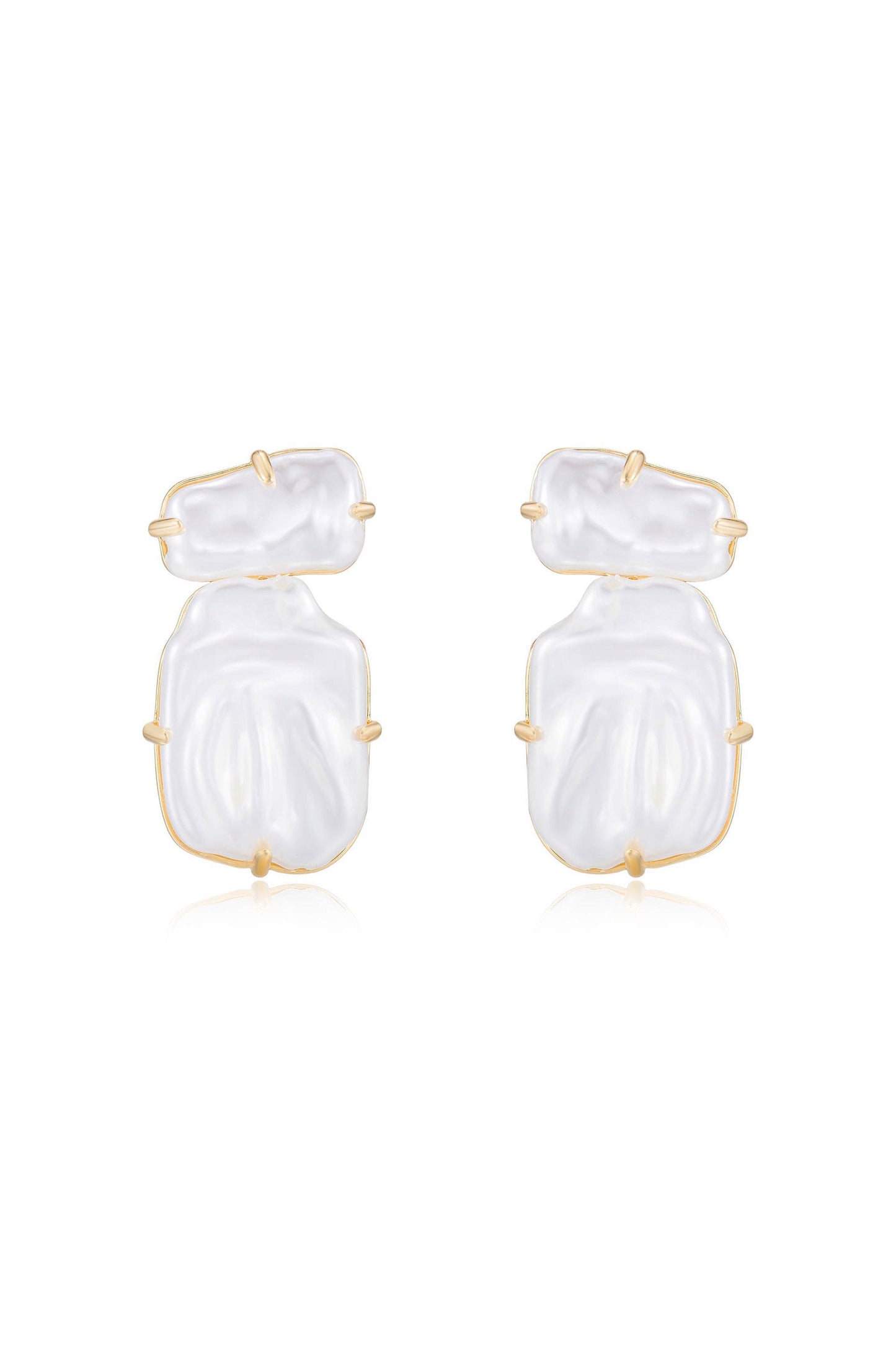 Edge of Water Double Pearl Earrings