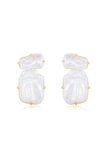 Edge of Water Double Pearl Earrings