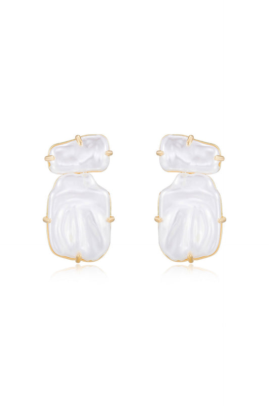 Edge of Water Double Pearl Earrings