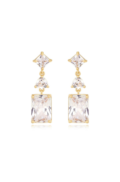 Reflective Crystal Dangle Earrings