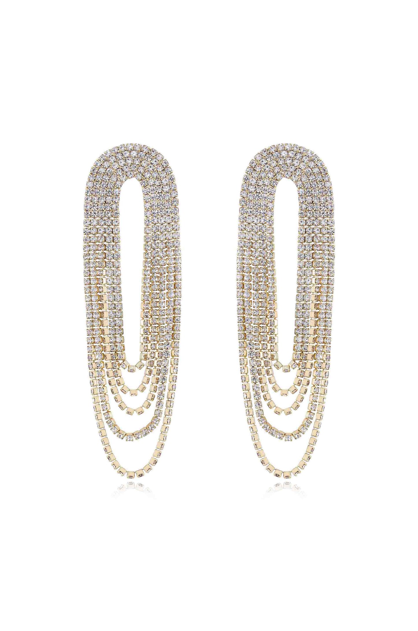 Crystal Drape Fringe Earrings