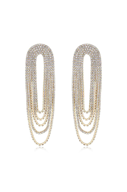 Crystal Drape Fringe Earrings