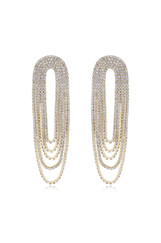 Crystal Drape Fringe Earrings