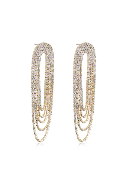 Crystal Drape Fringe Earrings