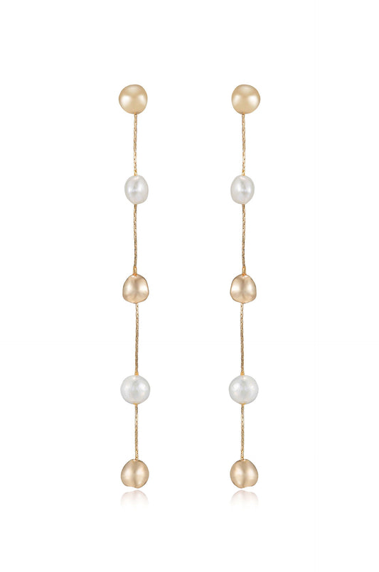 Alternating Freshwater Pearl Drop Earrings