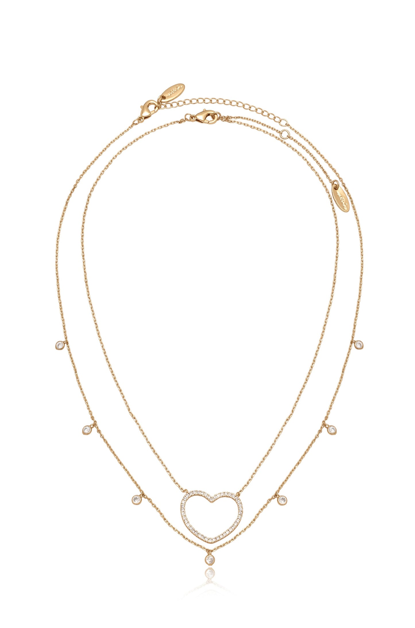 Crystal Heart Drop Necklace Set