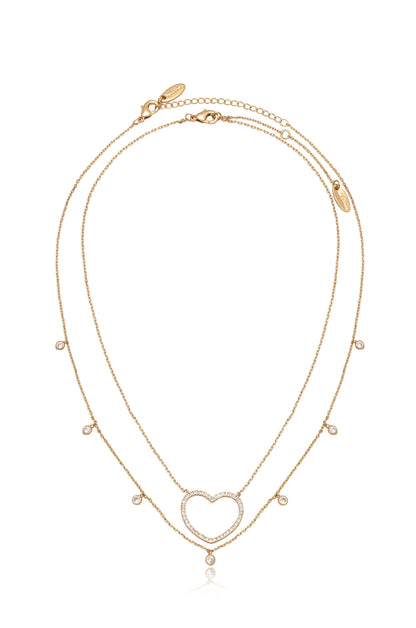 Crystal Heart Drop Necklace Set