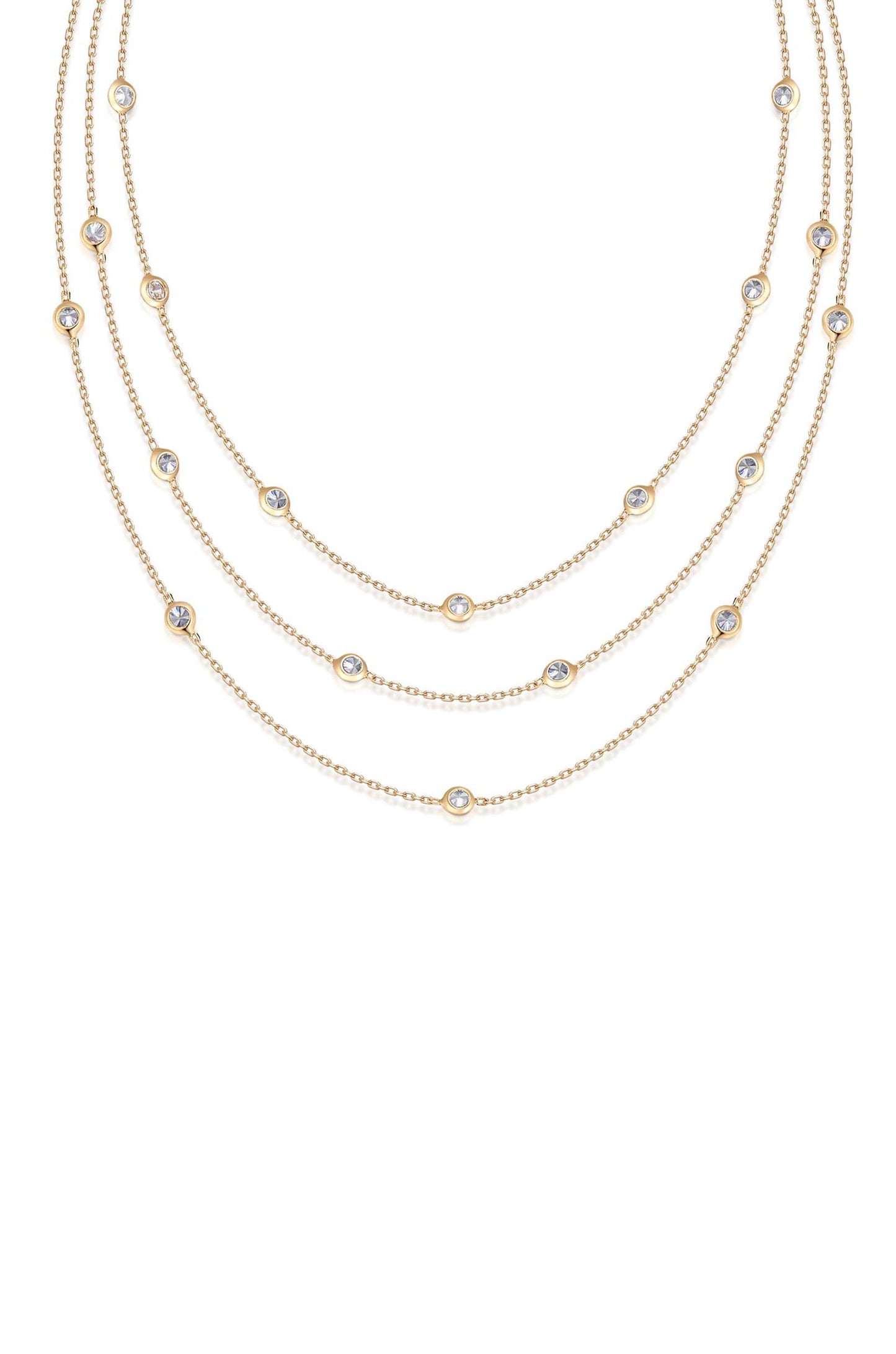 Crystal Dot Layered Necklace
