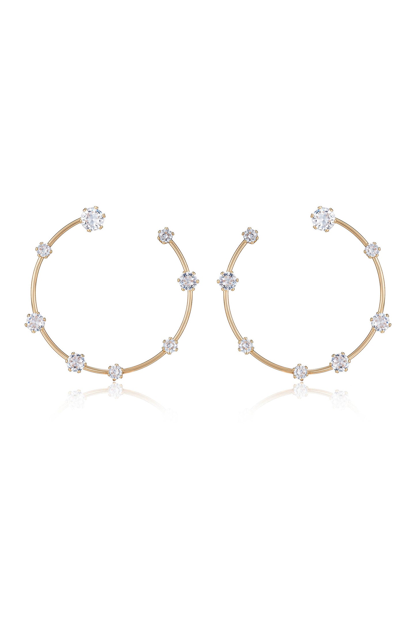 Celestial Large Wire & Crystal Ring Earrings