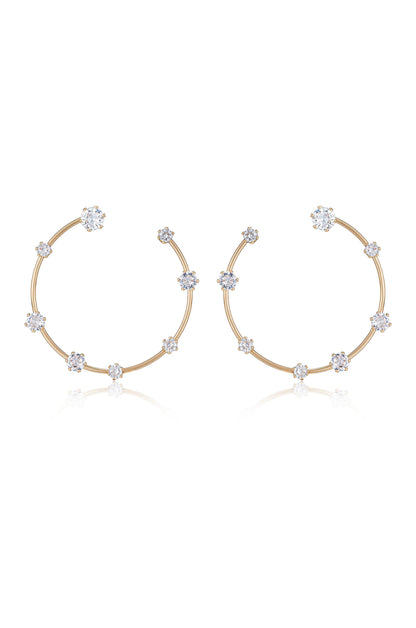 Celestial Large Wire & Crystal Ring Earrings