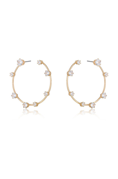 Celestial Large Wire & Crystal Ring Earrings