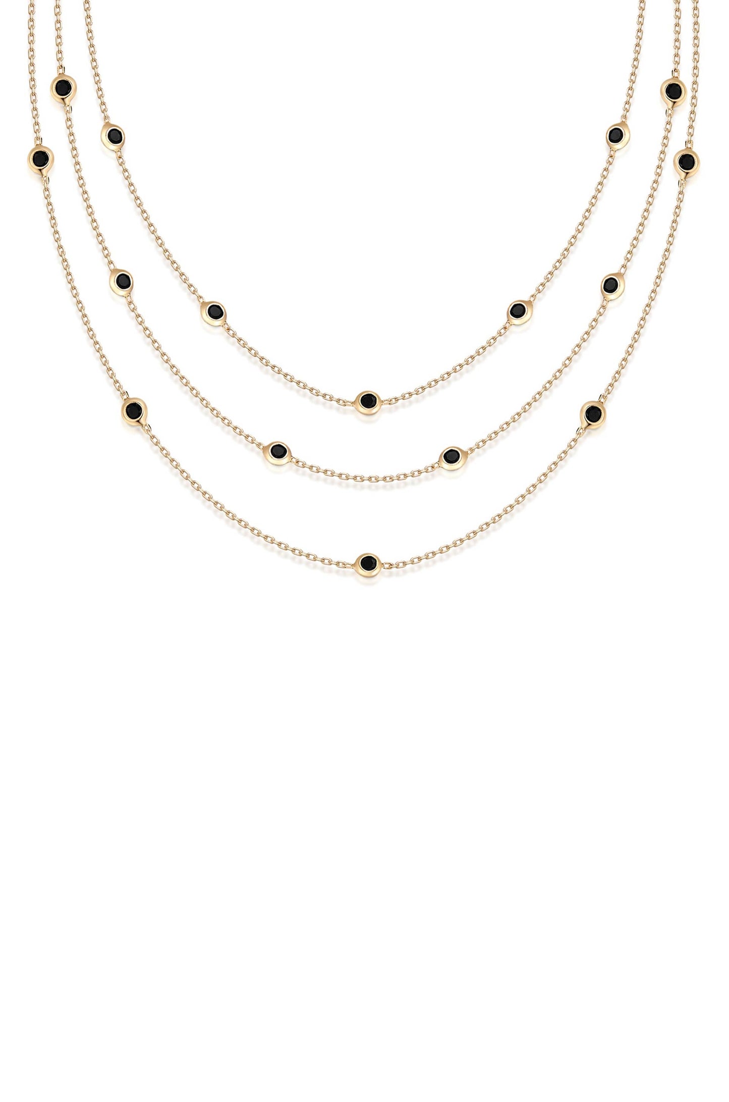 Crystal Dot Layered Necklace