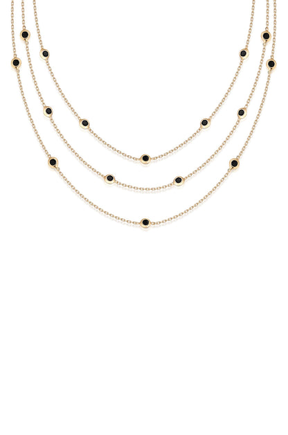 Crystal Dot Layered Necklace
