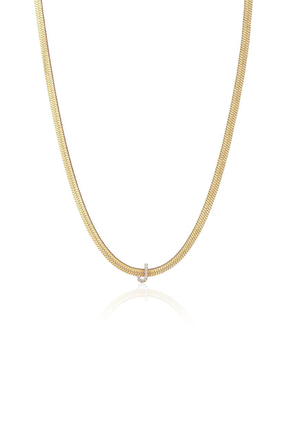 Initial Herringbone Necklace