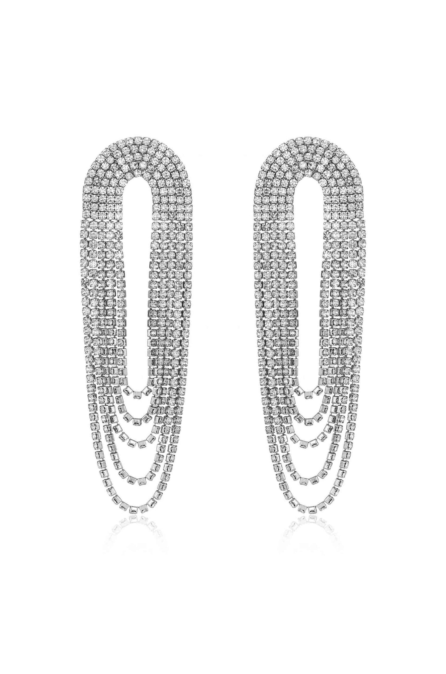 Crystal Drape Fringe Earrings