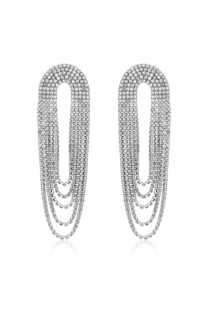Crystal Drape Fringe Earrings