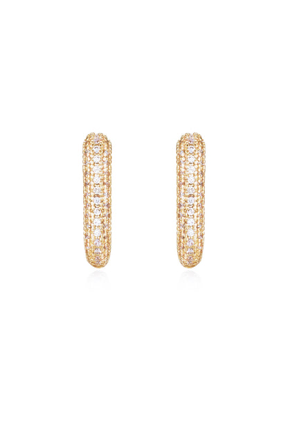 Petite Pave Huggie Earrings