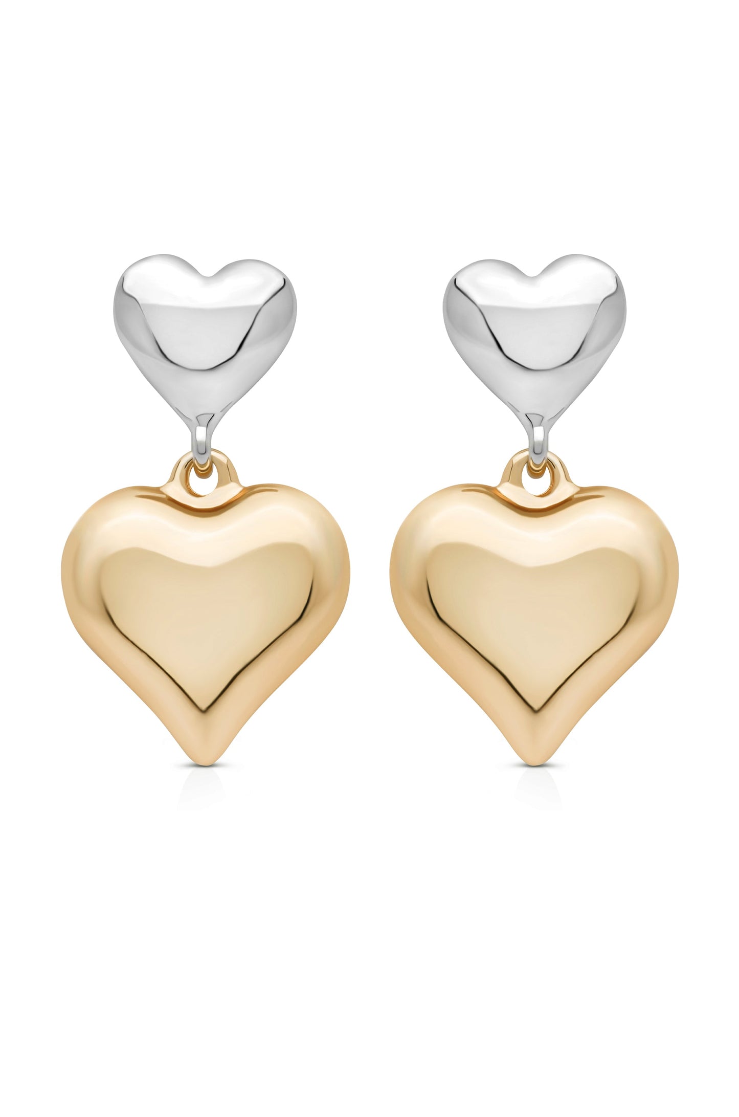 Mixed Metal Heart Earrings