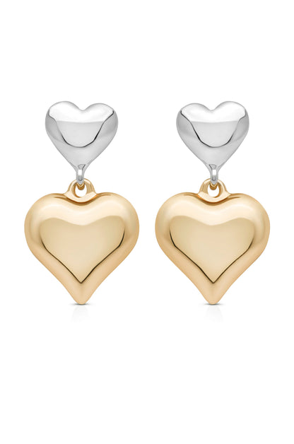 Mixed Metal Heart Earrings