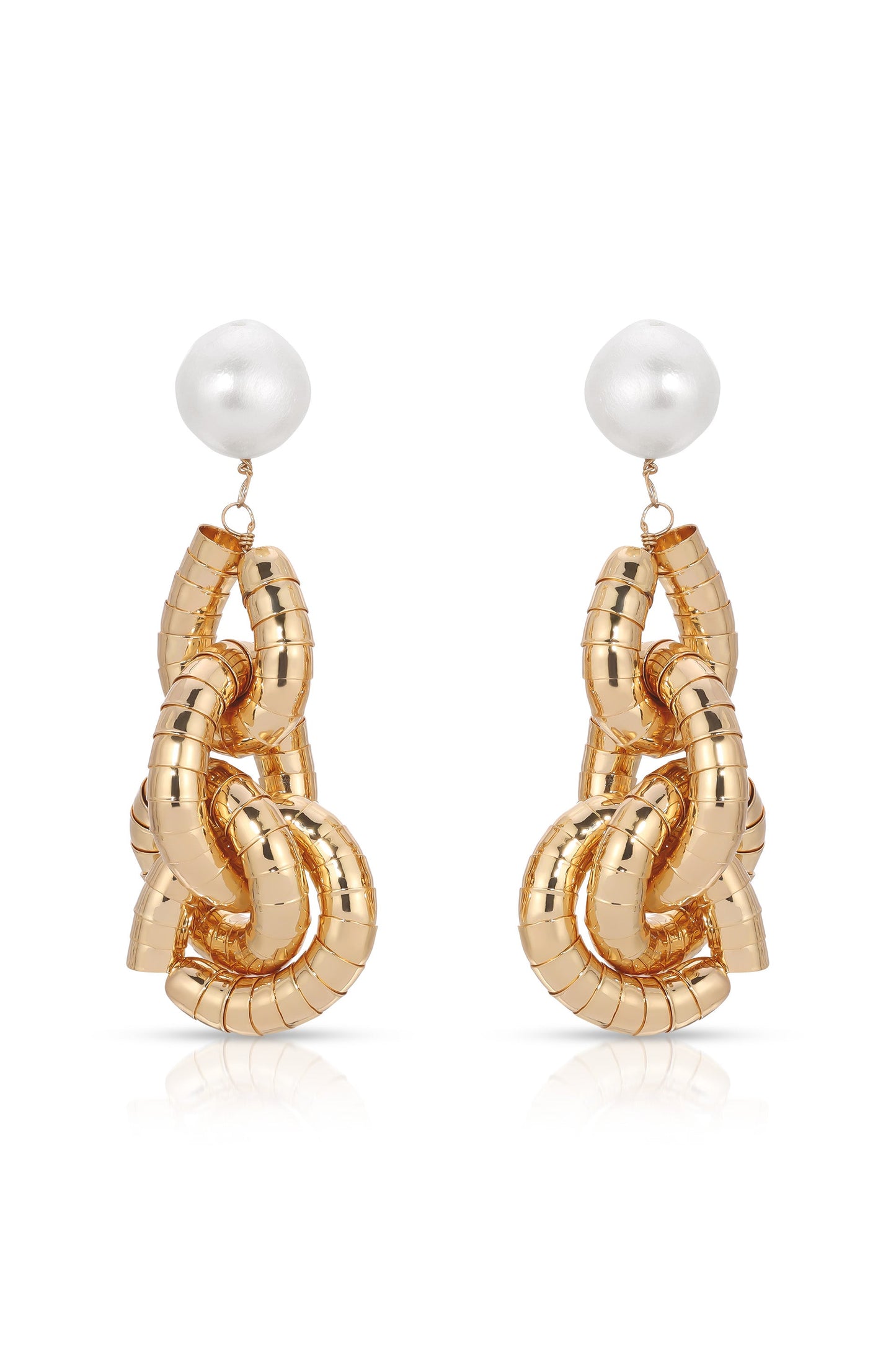 Liquid Gold Pearl Drop Earrings