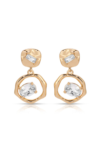Organic Shape Crystal Earrings