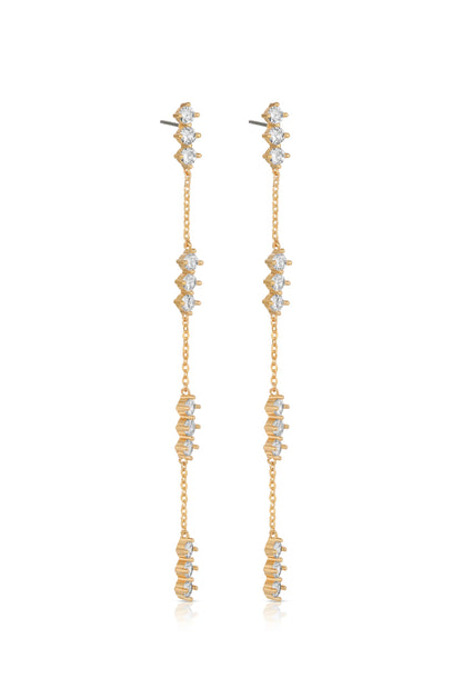 Linear Crystal Drop Earrings